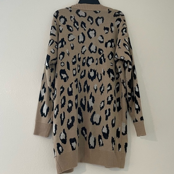 Leopard Print Cardigan with Pockets - Picture 6 of 6